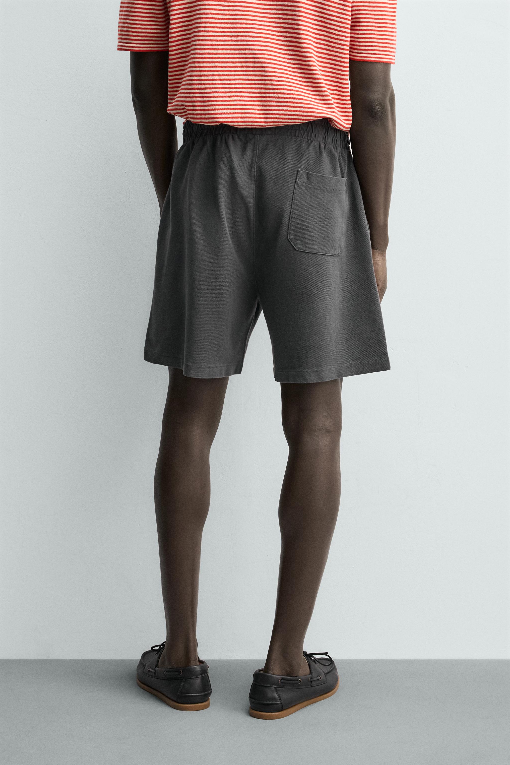 WASHED REGULAR FIT PIQUÉ SHORTS
